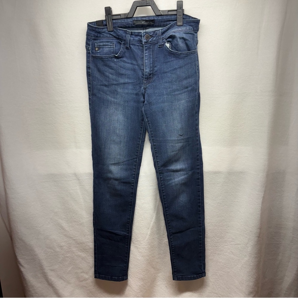 KanCan Jeans Womens 9/28 Dark Wash Stretch Distressed Blue Denim